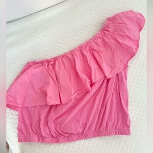 Pink One Shoulder Ruffle Top Target